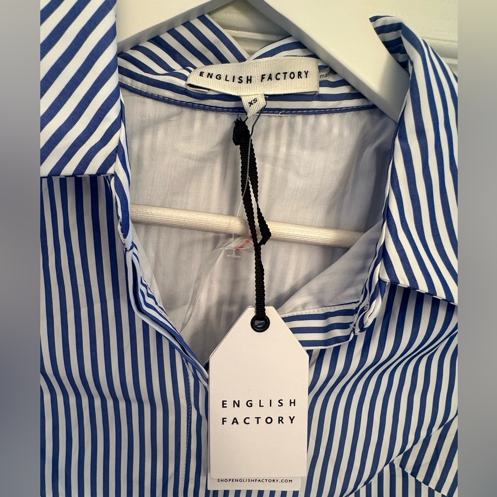 English Factory Striped Belted Midi Dress Size XS - Picture 9 of 9